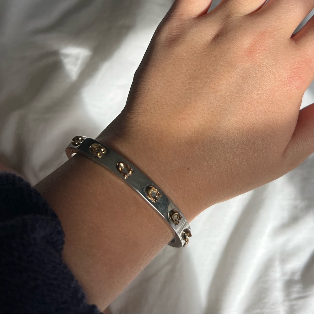 Coach Two Tone Hinge Bracelet